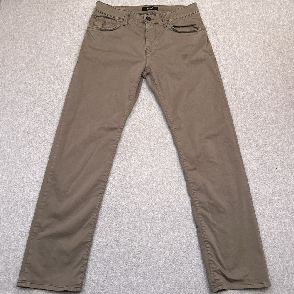 Mavi Zach Straight Leg Chino Pants Mens 33x32 FITS 32x31 Brown‎ Stretch READ